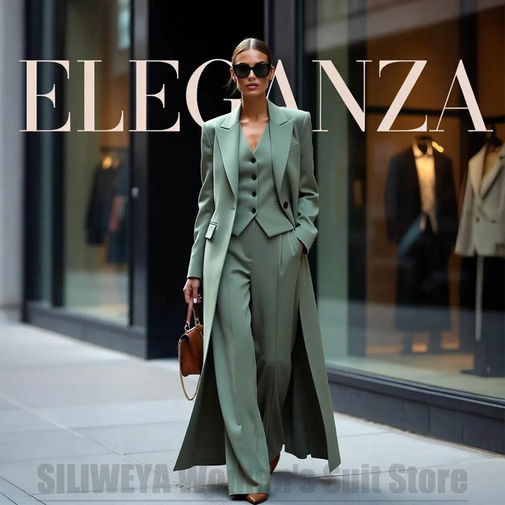 Women Formal Wear Office - ชุดสูทผู้หญิงสุดชิค แบบสามชิ้น ปกแหลม กระดุมเดียว เหมาะสำหรับงานปาร์ตี้ งานทางการ