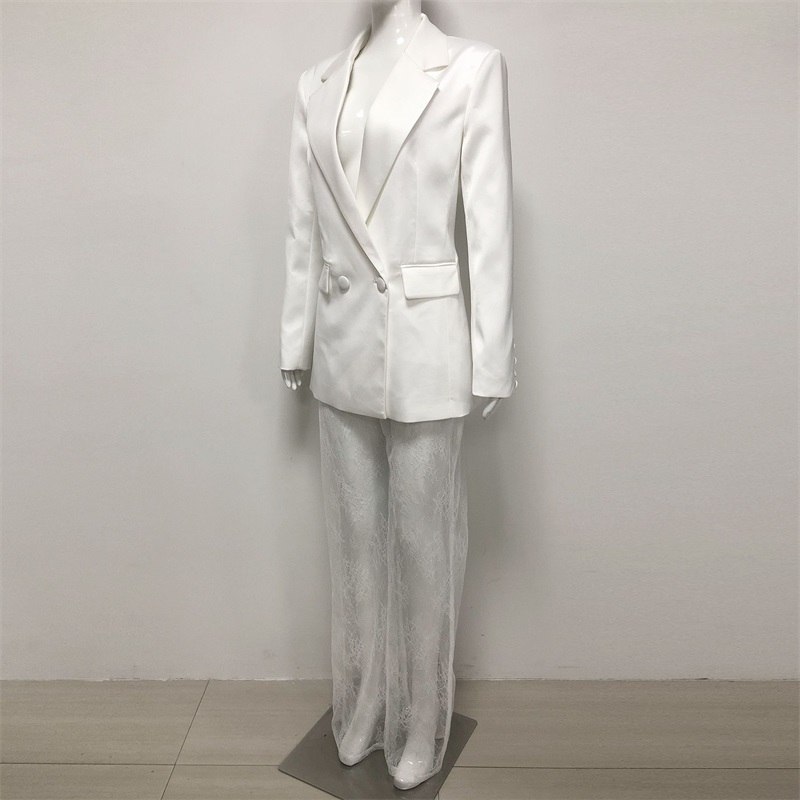 ชุดสูทผู้หญิงผ้าลูกไม้สีขาว 2  - Women'S Holiday Formal Wear บทวิจารณ์และราคา