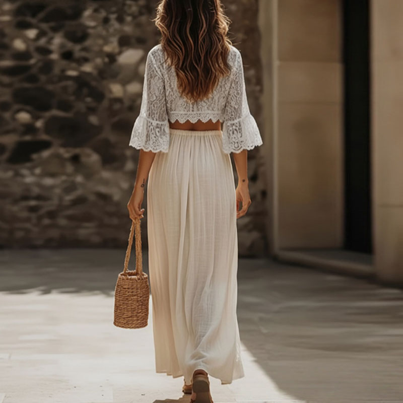 ชุดเซ็ตสองชิ้นสไตล์โบฮีเมียนสำ - Formal Attire Woman บทวิจารณ์และราคา