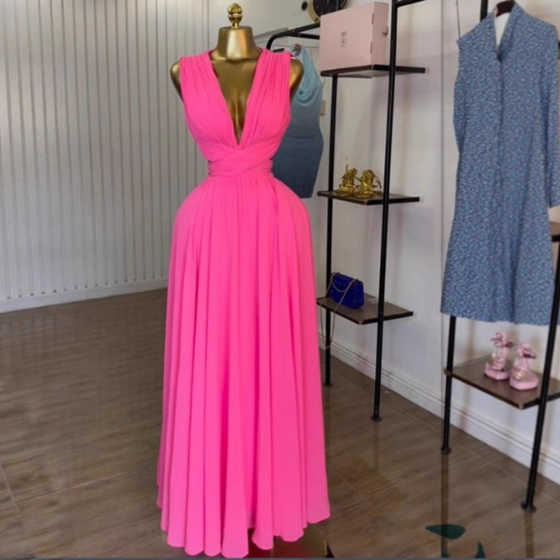 เดรสยาวผู้หญิง เดรสชายหาด คอวี - Formal Wear Gowns For Women บทวิจารณ์และราคา