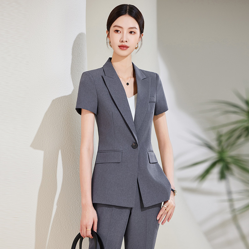 ชุดสูทแขนสั้นสีน้ำเงินกรมท่าสำ - Women Formal Wear Store บทวิจารณ์และราคา