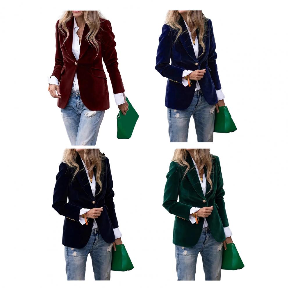 เสื้อเบลเซอร์กำมะหยี่ขนาดใหญ่ส - Women Formal Wear Office บทวิจารณ์และราคา