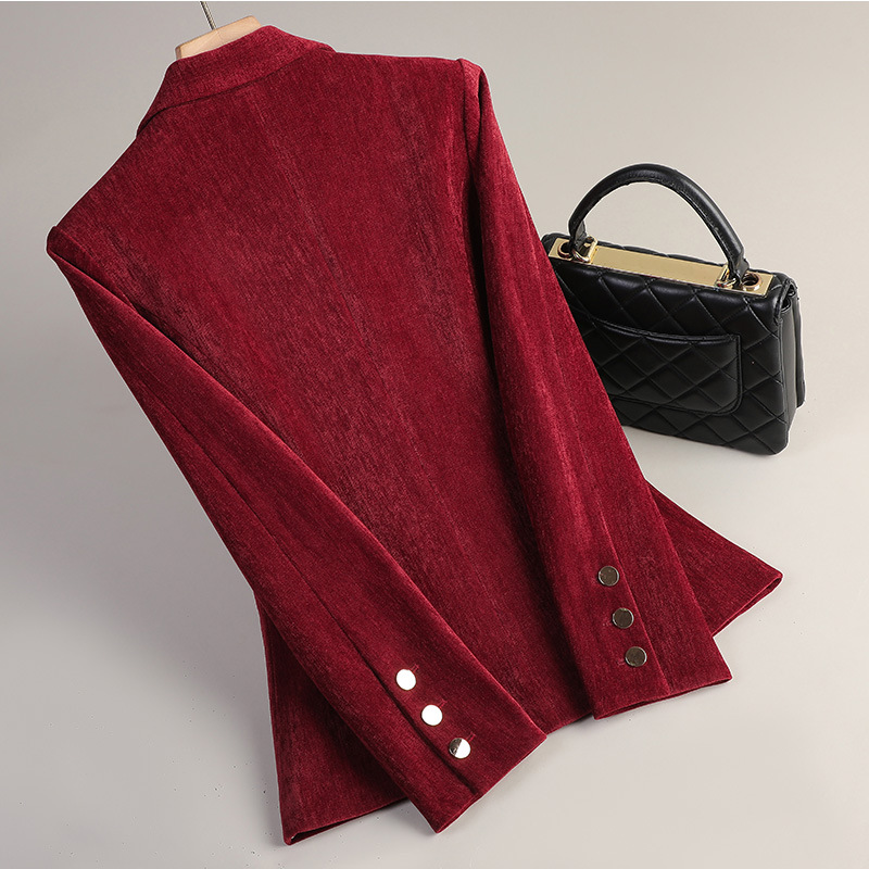 สีเหลืองทองกำมะหยี่เบลเซอร์ผู้ - Women Formal Wear Office บทวิจารณ์และราคา