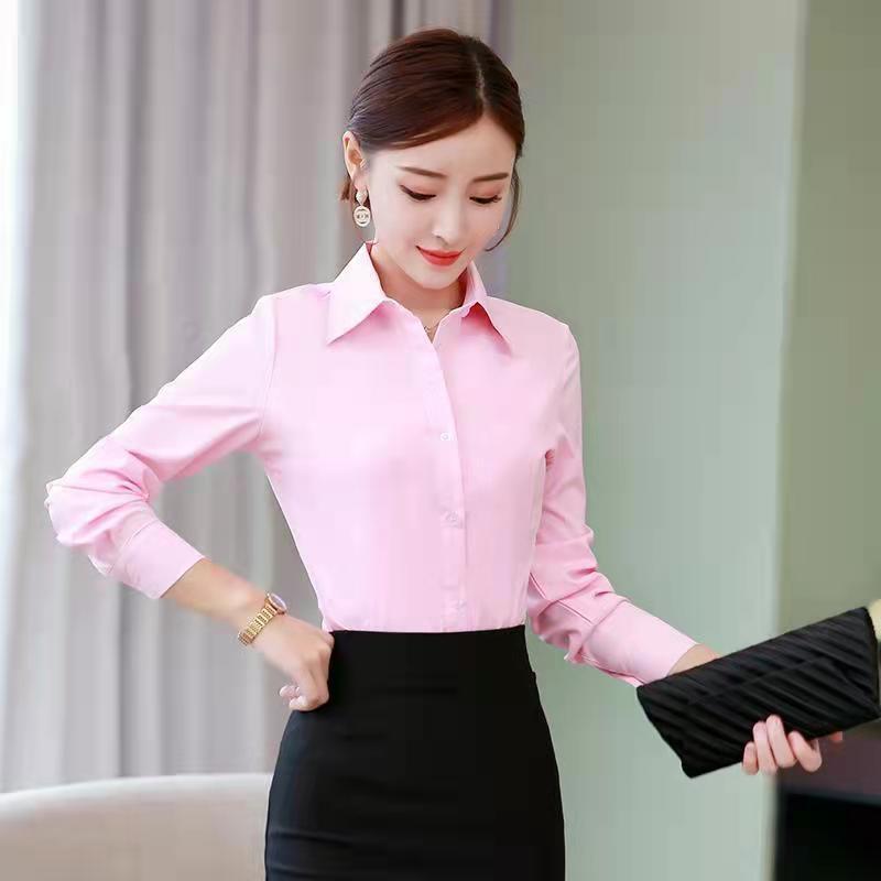 เสื้อเชิ้ตเกาหลีสีดำขาวทรงสลิม - Women Formal Wear Office บทวิจารณ์และราคา