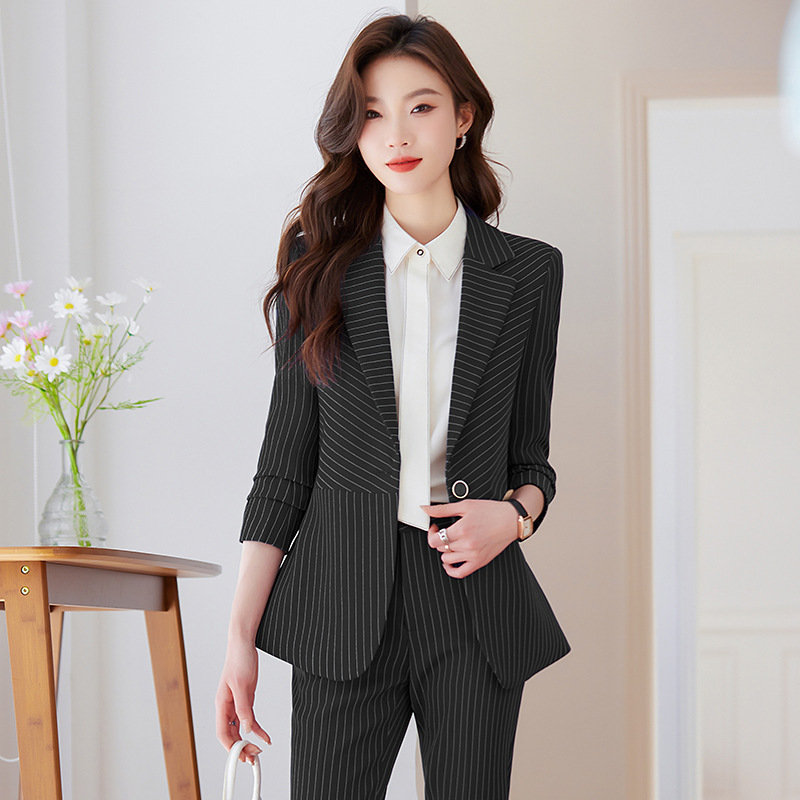 ชุดสูทลายทางสีน้ำเงินสำหรับผู้ - Women Formal Wear Store บทวิจารณ์และราคา